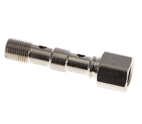 2-way nickel-plated Brass Banjo Bolt with G1/8'' Male and Female Threads L40.5mm [2 Pieces]
