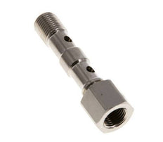 2-way nickel-plated Brass Banjo Bolt with G1/8'' Male and Female Threads L40.5mm [2 Pieces]