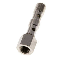 2-way nickel-plated Brass Banjo Bolt with G1/8'' Male and Female Threads L40.5mm [2 Pieces]