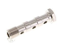 3-way nickel-plated Brass Banjo Bolt with G1/4'' Male Threads L58mm [2 Pieces]