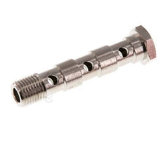3-way nickel-plated Brass Banjo Bolt with G1/4'' Male Threads L67mm [2 Pieces]