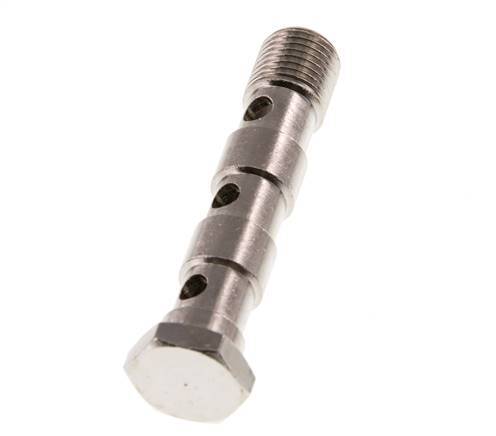 3-way nickel-plated Brass Banjo Bolt with G1/4'' Male Threads L67mm [2 Pieces]
