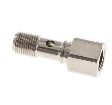 1-way nickel-plated Brass Banjo Bolt with G1/8'' Male and Female Threads L24mm [2 Pieces]