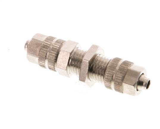 4.3x3 Nickel plated Brass Straight Push-on Fitting Bulkhead [2 Pieces]
