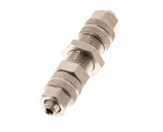 4.3x3 Nickel plated Brass Straight Push-on Fitting Bulkhead [2 Pieces]