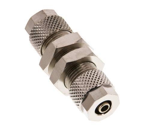 8x6 & 6x4 Nickel plated Brass Straight Push-on Fitting Bulkhead [2 Pieces]