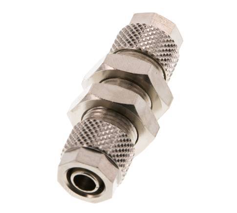 8x6 Nickel plated Brass Straight Push-on Fitting Bulkhead [2 Pieces]