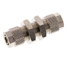 8x6 Nickel plated Brass Straight Push-on Fitting Bulkhead [2 Pieces]