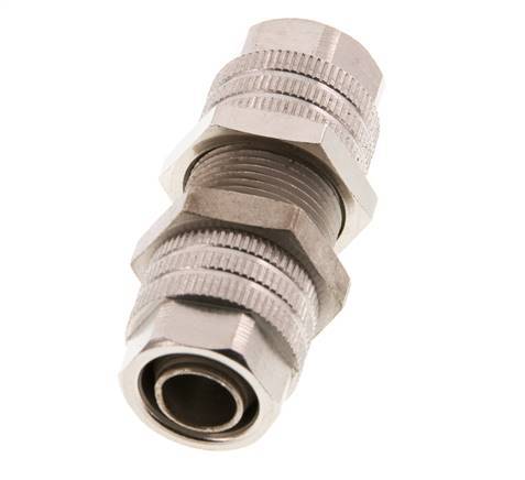 11.6x9 Nickel plated Brass Straight Push-on Fitting Bulkhead