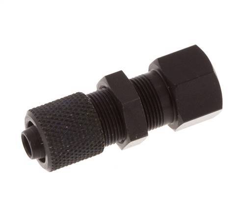 6x4 & M5 Aluminum Straight Push-on Fitting with Female Threads Bulkhead
