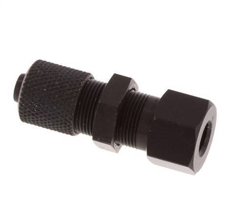 6x4 & M5 Aluminum Straight Push-on Fitting with Female Threads Bulkhead
