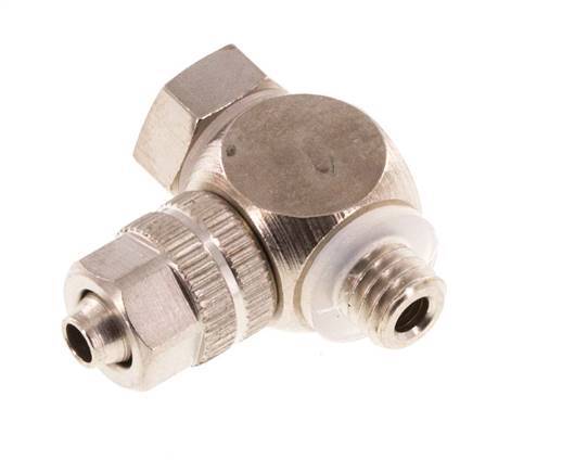 4.3x3 & M5 Nickel plated Brass Banjo Push-on Fitting with Male Threads with O-ring Rotatable [10 Pieces]