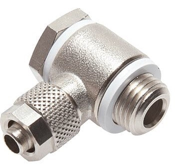 8x6 & G3/8'' Nickel plated Brass Banjo Push-on Fitting with Male Threads with O-ring Rotatable [2 Pieces]