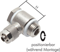 4.3x3 & M5 Nickel plated Brass Banjo Push-on Fitting with Male Threads with O-ring Rotatable [10 Pieces]