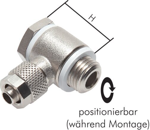 5x3 & G1/8'' Nickel plated Brass Banjo Push-on Fitting with Male Threads with O-ring Rotatable [10 Pieces]