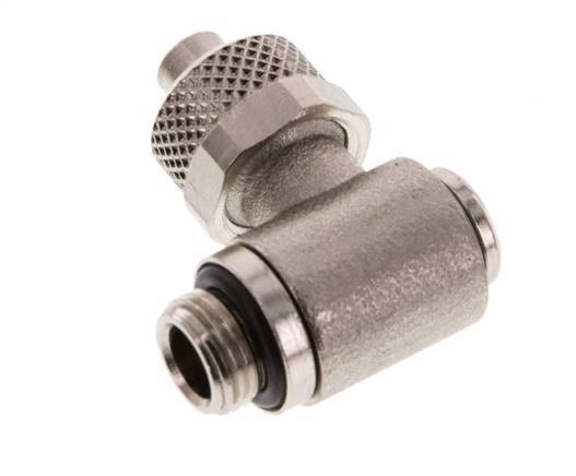 8x6 & G1/8'' Nickel plated Brass Elbow Push-on Fitting with Male Threads Rotatable Inner Hexagon