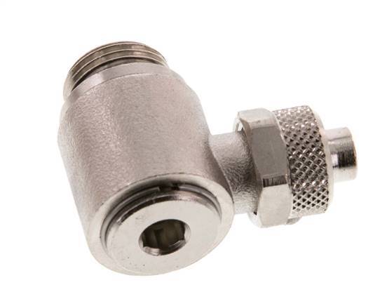 10x8 & G3/8'' Nickel plated Brass Elbow Push-on Fitting with Male Threads Rotatable Inner Hexagon