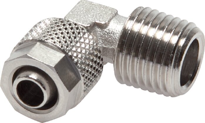 5x3 & M5 Nickel plated Brass Elbow Push-on Fitting with Male Threads [5 Pieces]
