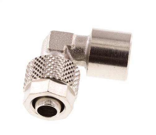 8x6 & G1/8'' Nickel plated Brass Elbow Push-on Fitting with Female Threads [5 Pieces]