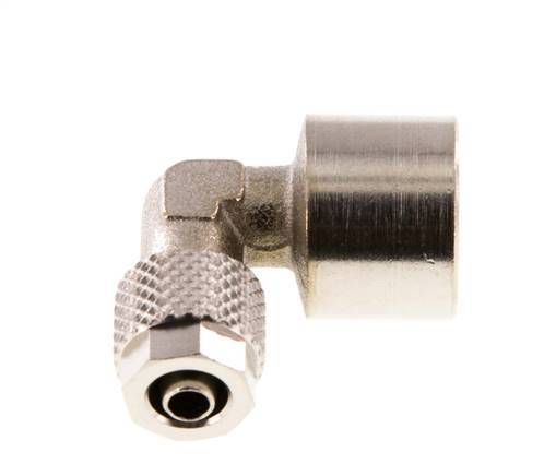 6x4 & G1/4'' Nickel plated Brass Elbow Push-on Fitting with Female Threads [2 Pieces]