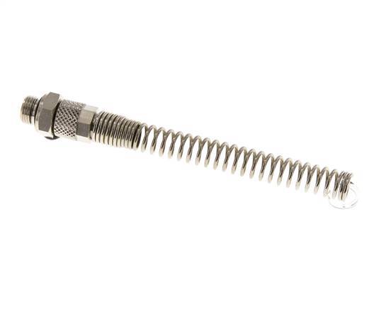 6x4 & G1/8'' Nickel plated Brass Straight Push-on Fitting with Male Threads Bend Protection [2 Pieces]