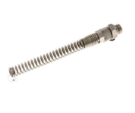 6x4 & G1/8'' Nickel plated Brass Straight Push-on Fitting with Male Threads Bend Protection [2 Pieces]