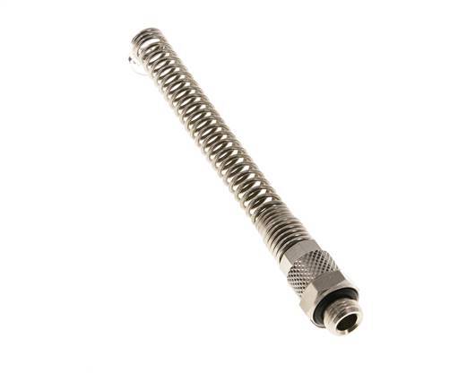 6x4 & G1/8'' Nickel plated Brass Straight Push-on Fitting with Male Threads Bend Protection [2 Pieces]