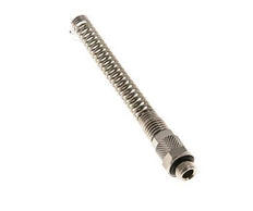 6x4 & G1/8'' Nickel plated Brass Straight Push-on Fitting with Male Threads Bend Protection [2 Pieces]
