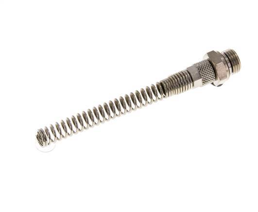 6x4 & G1/4'' Nickel plated Brass Straight Push-on Fitting with Male Threads Bend Protection [2 Pieces]
