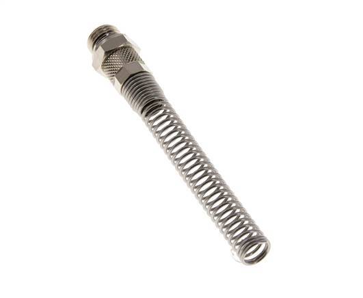 8x6 & G1/4'' Nickel plated Brass Straight Push-on Fitting with Male Threads Bend Protection [2 Pieces]