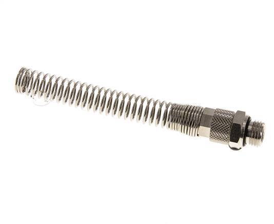 10x8 & G1/4'' Nickel plated Brass Straight Push-on Fitting with Male Threads Bend Protection [2 Pieces]