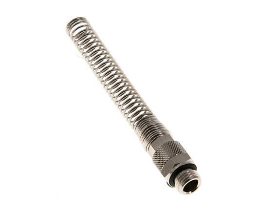10x8 & G1/4'' Nickel plated Brass Straight Push-on Fitting with Male Threads Bend Protection [2 Pieces]