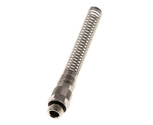 10x8 & G1/4'' Nickel plated Brass Straight Push-on Fitting with Male Threads Bend Protection [2 Pieces]