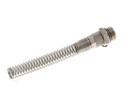 10x8 & G3/8'' Nickel plated Brass Straight Push-on Fitting with Male Threads Bend Protection [2 Pieces]