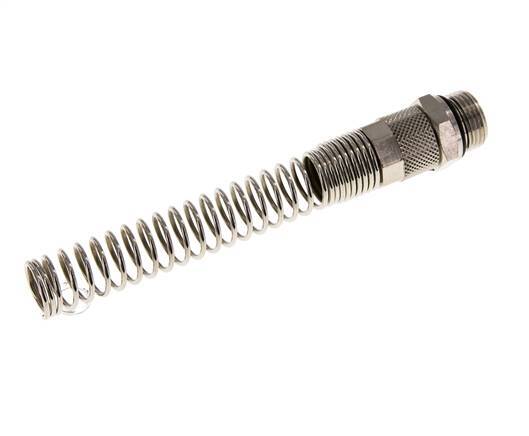 12x10 & G3/8'' Nickel plated Brass Straight Push-on Fitting with Male Threads Bend Protection