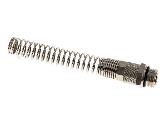 12x10 & G3/8'' Nickel plated Brass Straight Push-on Fitting with Male Threads Bend Protection
