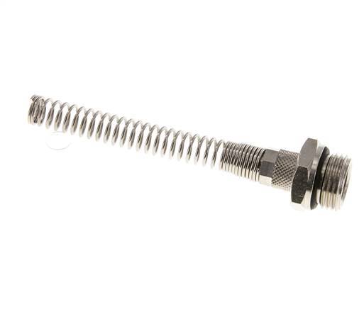 8x6 & G1/2'' Nickel plated Brass Straight Push-on Fitting with Male Threads Bend Protection [2 Pieces]
