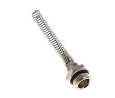 8x6 & G1/2'' Nickel plated Brass Straight Push-on Fitting with Male Threads Bend Protection [2 Pieces]