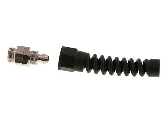 12x8 & G3/8'' Nickel plated Brass Straight Push-on Fitting with Male Threads Rotatable Bend Protection