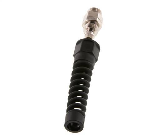 12x8 & G3/8'' Nickel plated Brass Straight Push-on Fitting with Male Threads Rotatable Bend Protection