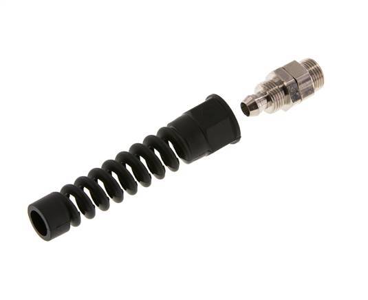 12x8 & G3/8'' Nickel plated Brass Straight Push-on Fitting with Male Threads Rotatable Bend Protection