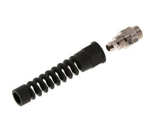 12x8 & G3/8'' Nickel plated Brass Straight Push-on Fitting with Male Threads Rotatable Bend Protection