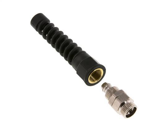 12x8 & G3/8'' Nickel plated Brass Straight Push-on Fitting with Male Threads Rotatable Bend Protection
