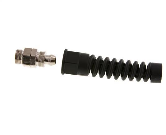 15x9.5 & G3/8'' Nickel plated Brass Straight Push-on Fitting with Male Threads Rotatable Bend Protection