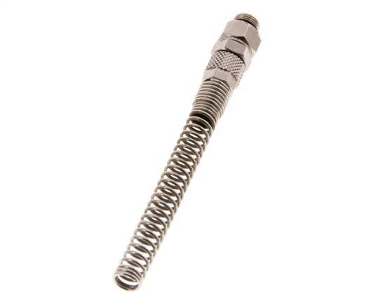 6x4 & G1/8'' Nickel plated Brass Straight Push-on Fitting with Male Threads Rotatable Bend Protection [2 Pieces]