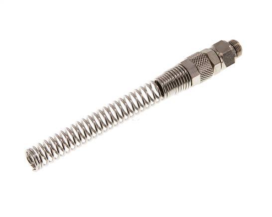 8x6 & G1/8'' Nickel plated Brass Straight Push-on Fitting with Male Threads Rotatable Bend Protection [2 Pieces]