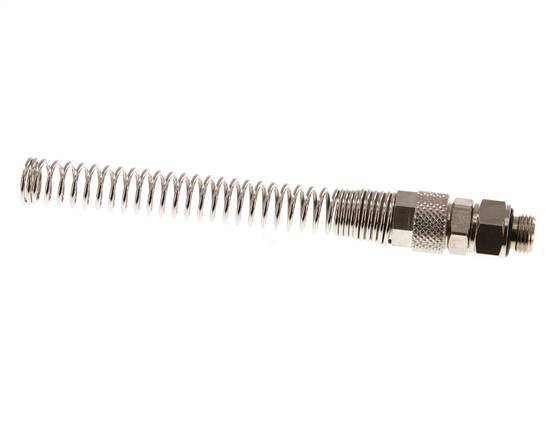 8x6 & G1/8'' Nickel plated Brass Straight Push-on Fitting with Male Threads Rotatable Bend Protection [2 Pieces]