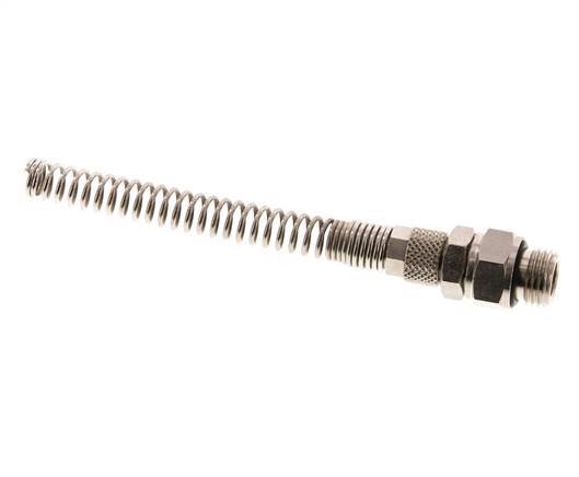6x4 & G1/4'' Nickel plated Brass Straight Push-on Fitting with Male Threads Rotatable Bend Protection [2 Pieces]
