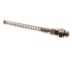 6x4 & G1/4'' Nickel plated Brass Straight Push-on Fitting with Male Threads Rotatable Bend Protection [2 Pieces]