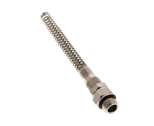 6x4 & G1/4'' Nickel plated Brass Straight Push-on Fitting with Male Threads Rotatable Bend Protection [2 Pieces]